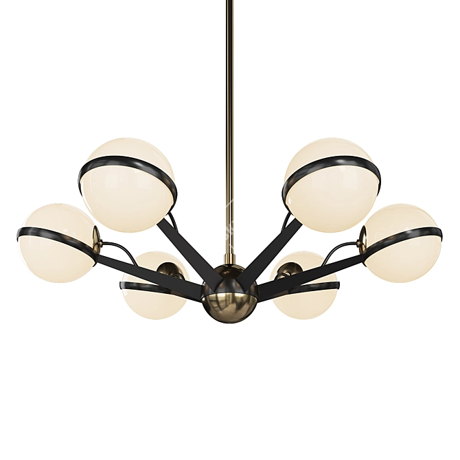 Elegant Bronze Chandelier 3D model image 1