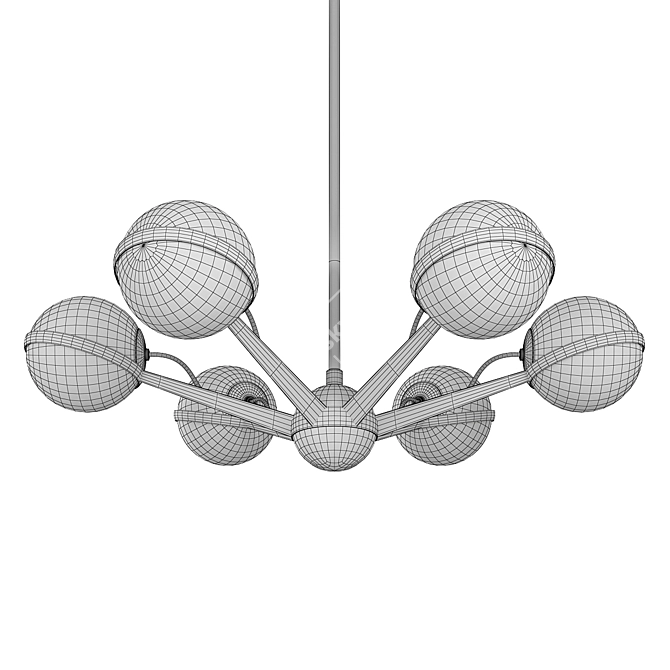 Elegant Bronze Chandelier 3D model image 2