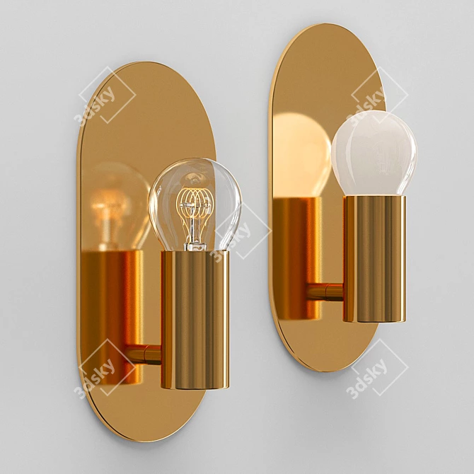 Modern Gold Wall Lamp 3D model image 1