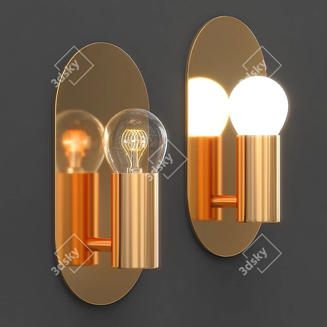 Modern Gold Wall Lamp 3D model image 2