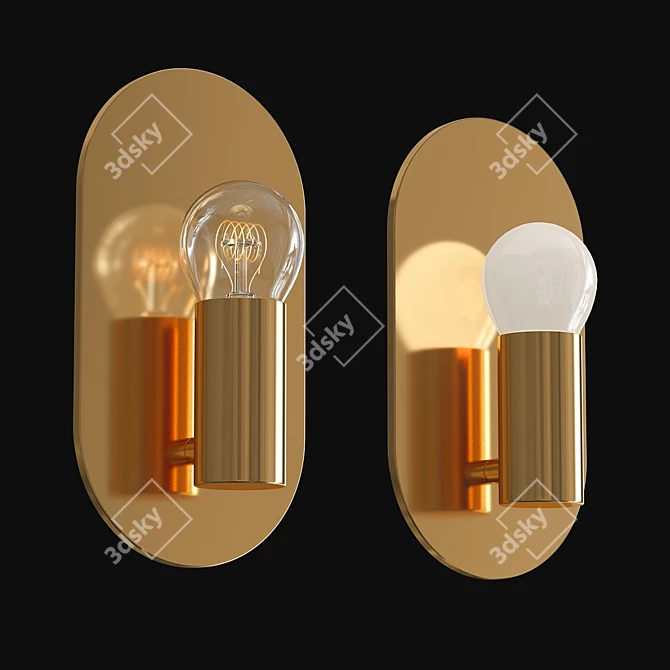 Modern Gold Wall Lamp 3D model image 3