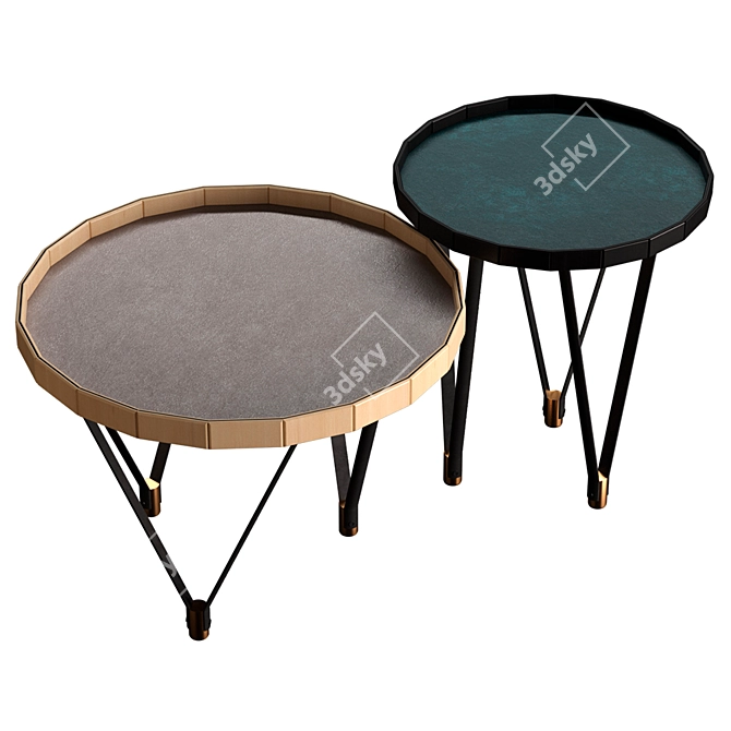 Elegant Baxter Ninfea Small Table 3D model image 2