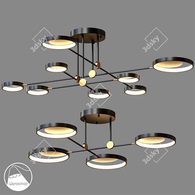 Smart Rings Chandelier: Modern and Elegant 3D model image 1