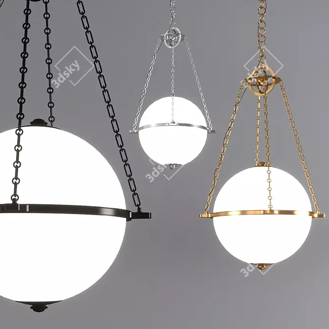 Elegant Visual Comfort Chandelier 3D model image 2