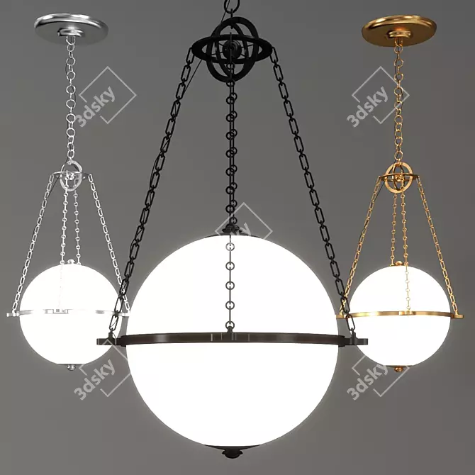 Elegant Visual Comfort Chandelier 3D model image 4