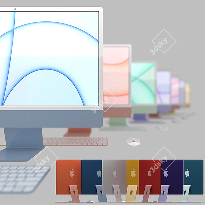 Imac 24" All Colors: Complete & Magical 3D model image 1