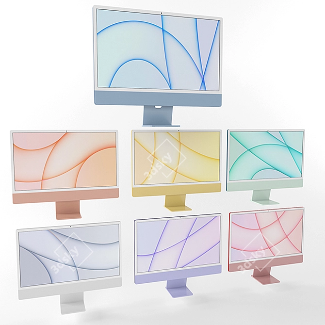 Imac 24" All Colors: Complete & Magical 3D model image 9