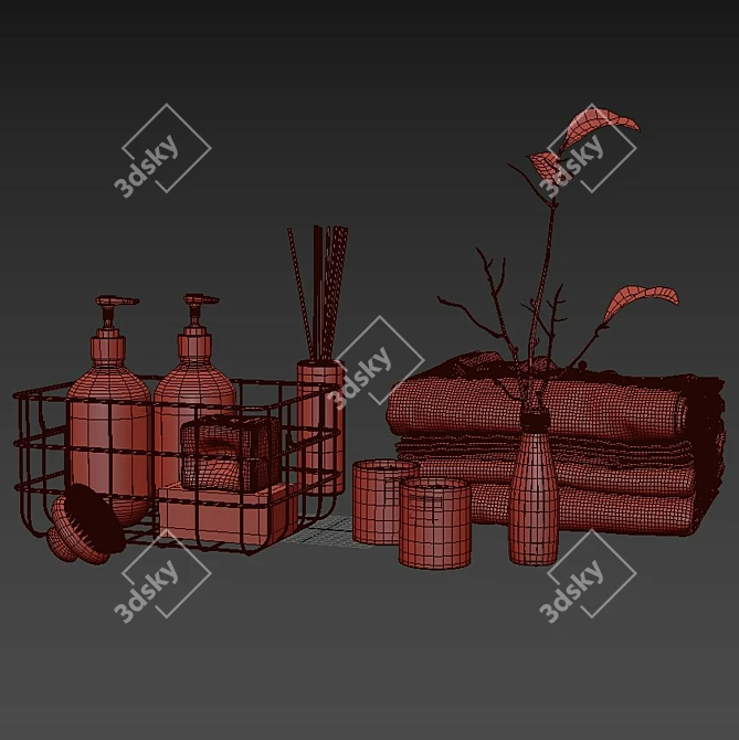 Chic Bathroom Set: La Redoute Accessories 3D model image 4