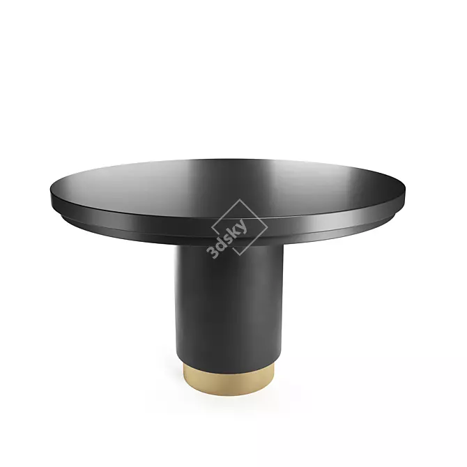 Elegant Brass Round Dining Table 3D model image 1