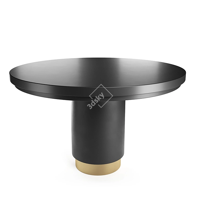 Elegant Brass Round Dining Table 3D model image 3