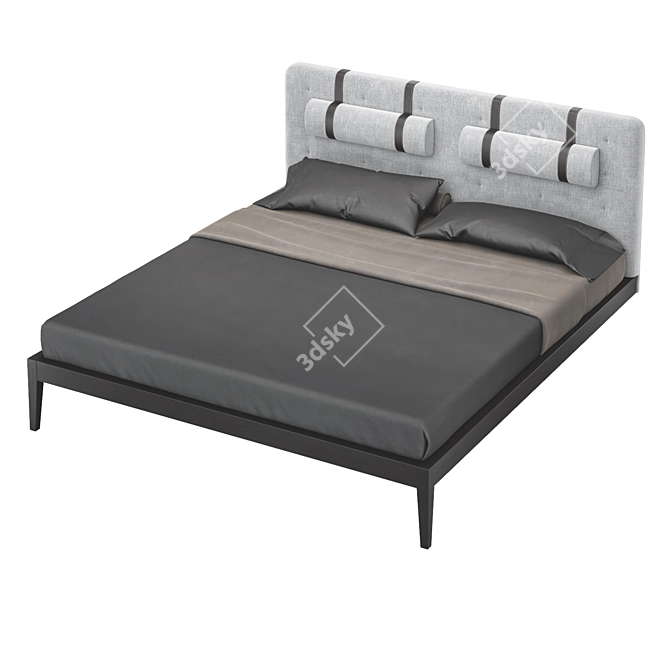 MOD Interiors Marbella Bed: Sleek Design with Walnut Finish 3D model image 1