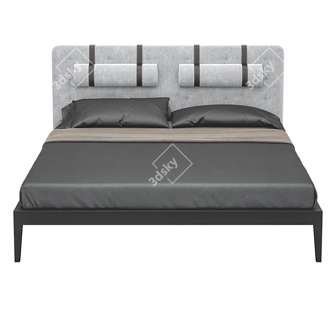 MOD Interiors Marbella Bed: Sleek Design with Walnut Finish 3D model image 2