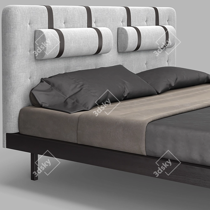 MOD Interiors Marbella Bed: Sleek Design with Walnut Finish 3D model image 3