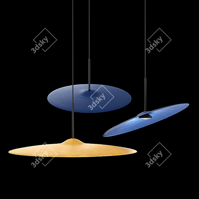 Acustica Pendant Lamp by Fabbian: Sound-Absorbing Elegance 3D model image 1