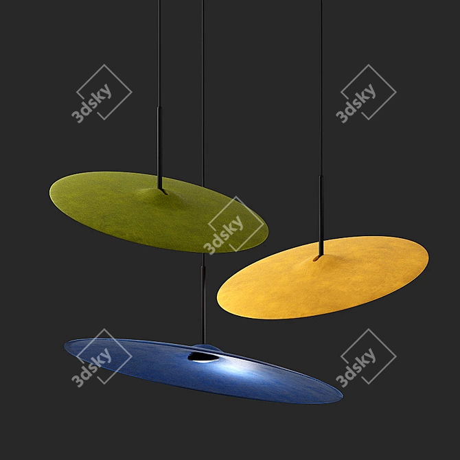 Acustica Pendant Lamp by Fabbian: Sound-Absorbing Elegance 3D model image 4