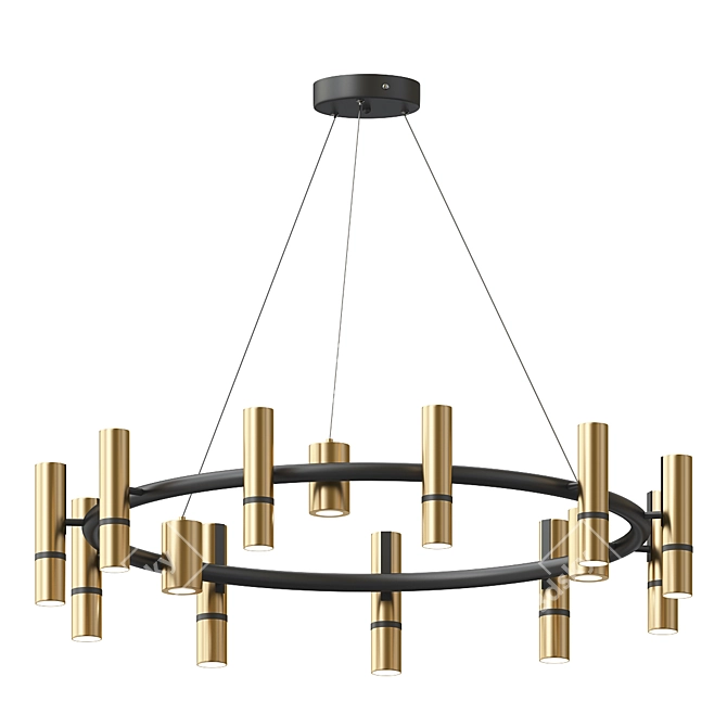 Loft Brass Pendant Light: REACT 9, 11 3D model image 1