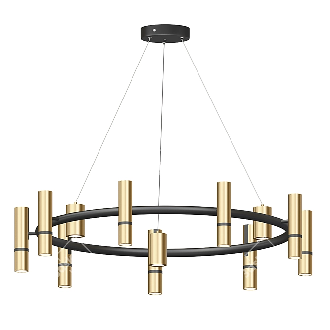 Loft Brass Pendant Light: REACT 9, 11 3D model image 2