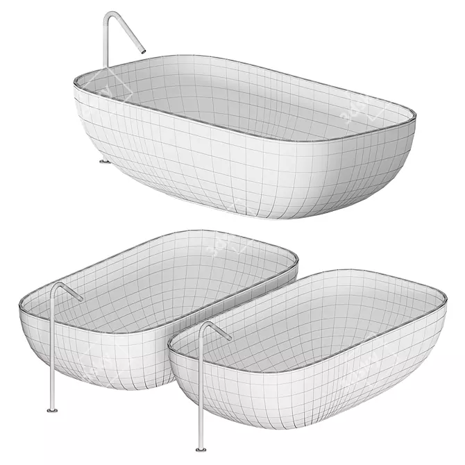 Boffi FAROE Freestanding Bathtub 3D model image 4