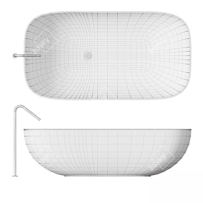 Boffi FAROE Freestanding Bathtub 3D model image 5