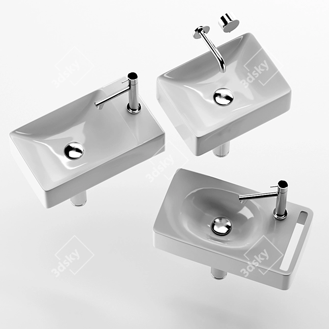 Elegant Scarabeo Washbasins 3D model image 5