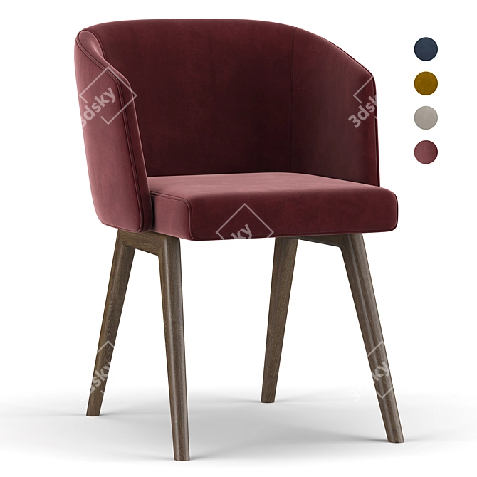 Elegant Reeves Dining Chair 3D model image 1