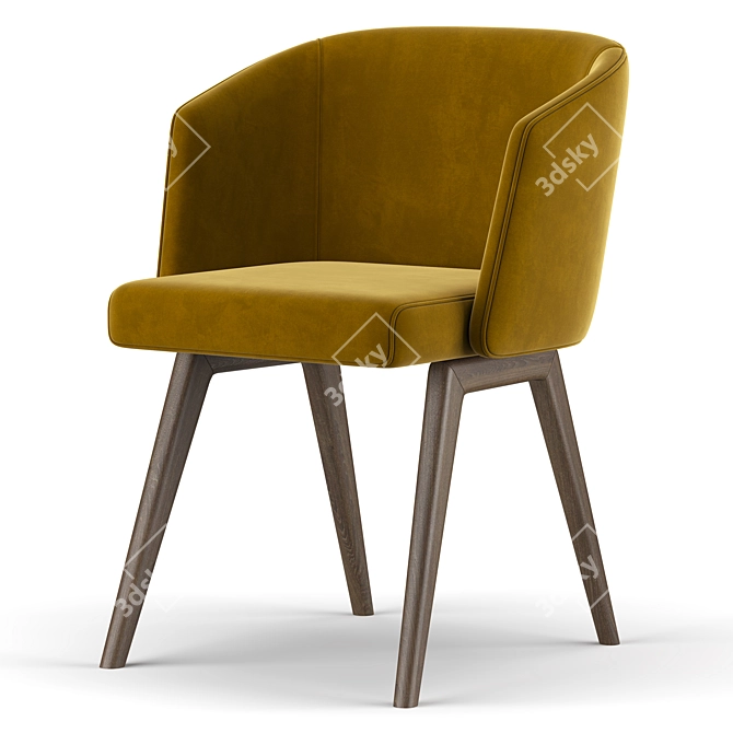 Elegant Reeves Dining Chair 3D model image 4