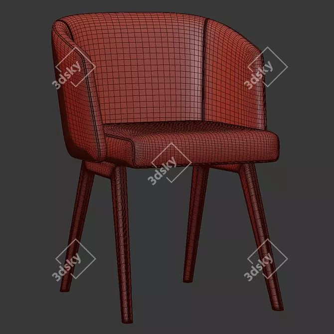 Elegant Reeves Dining Chair 3D model image 5