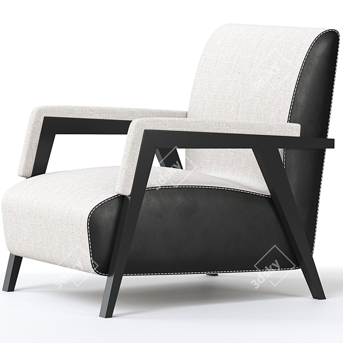 Elegant Upholstered Armchair 3D model image 3