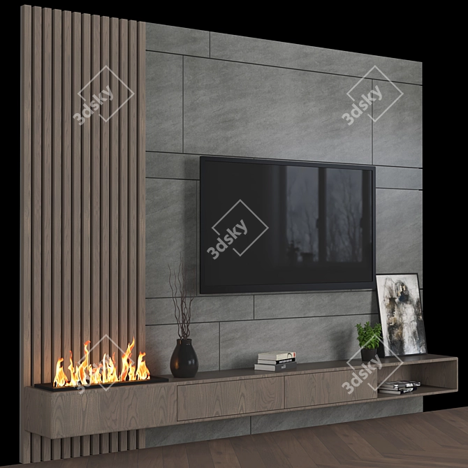 Versatile TV Wall: High-Quality, Modular Design 3D model image 4