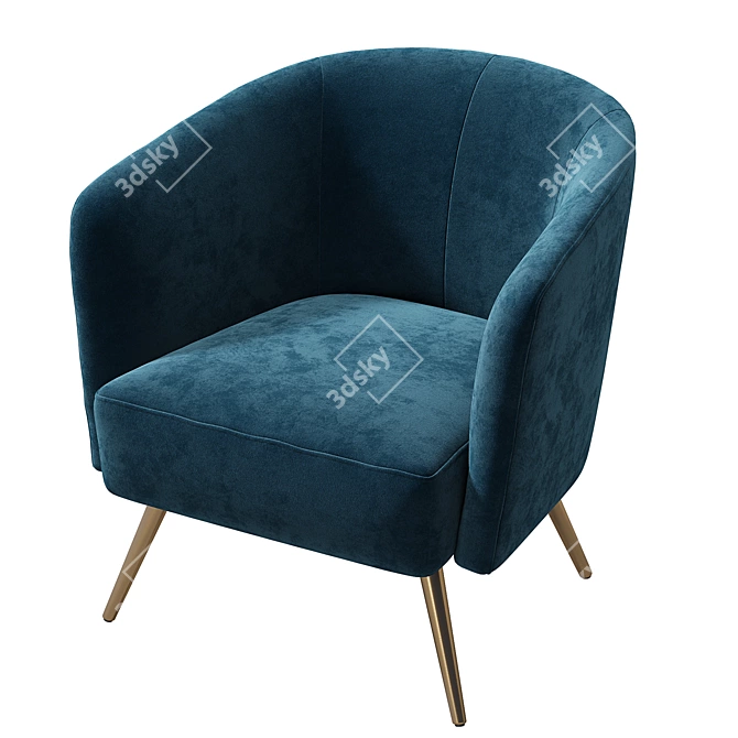 Berkeley Armchair 2: Contemporary Comfort at its Best 3D model image 2