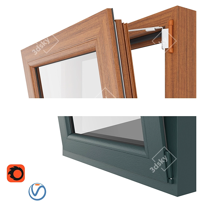 PVC Pimapen Windows & Trim 3D model image 3