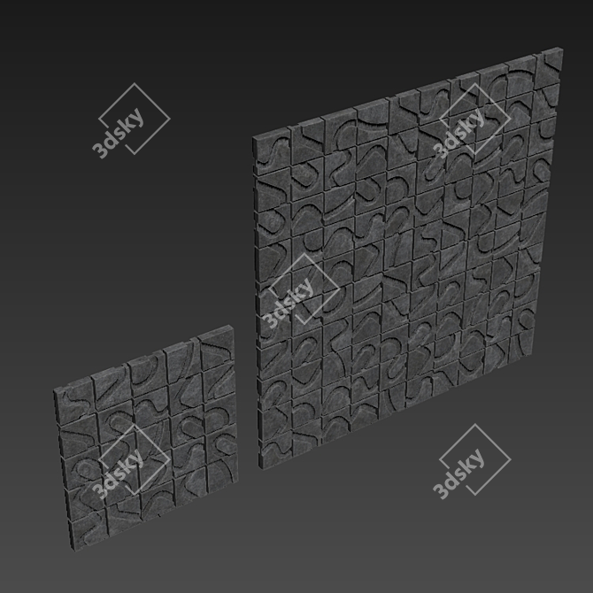 Curved Line Panel Plates 3D model image 5