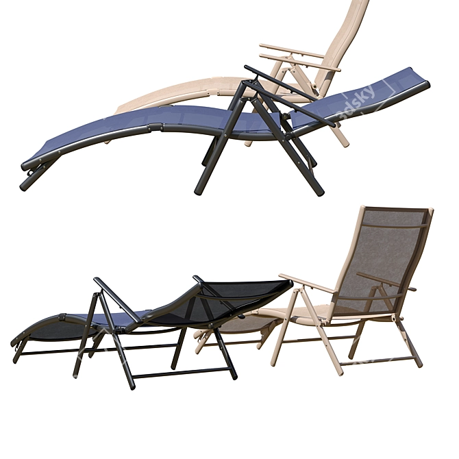 Nannette Chaise Lounge Set 3D model image 4