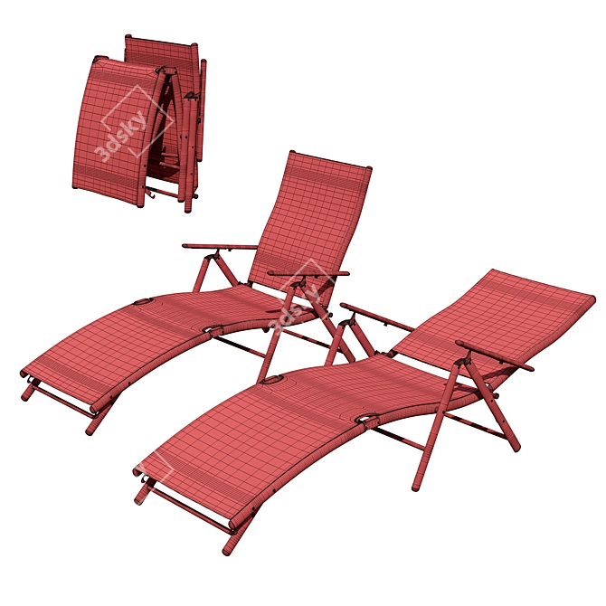 Nannette Chaise Lounge Set 3D model image 5