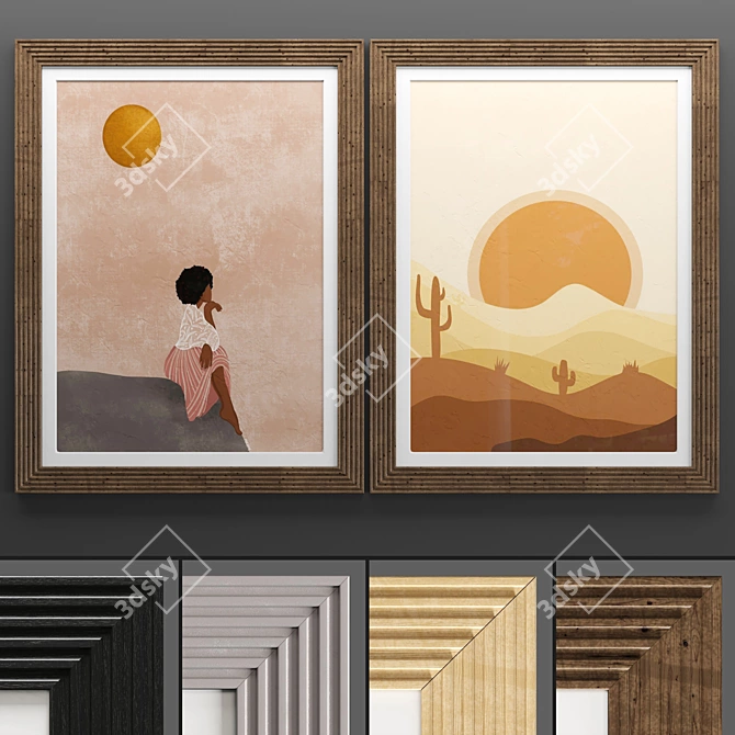 Elegant Art Frame Set 3D model image 1