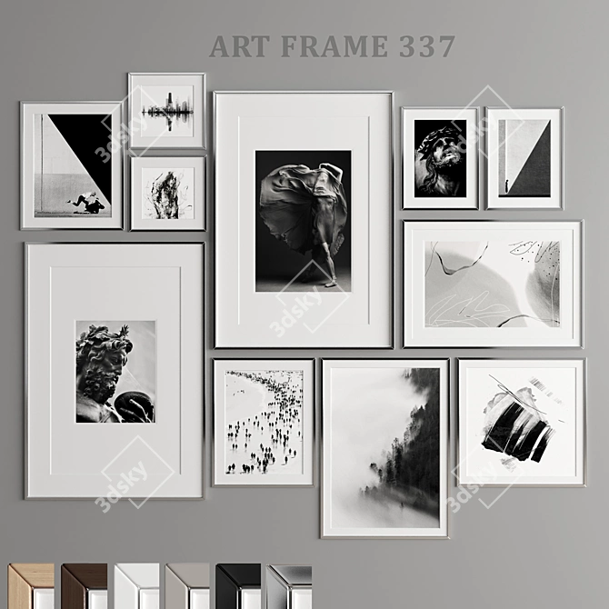 Elegant Art Frame Set 337 3D model image 1