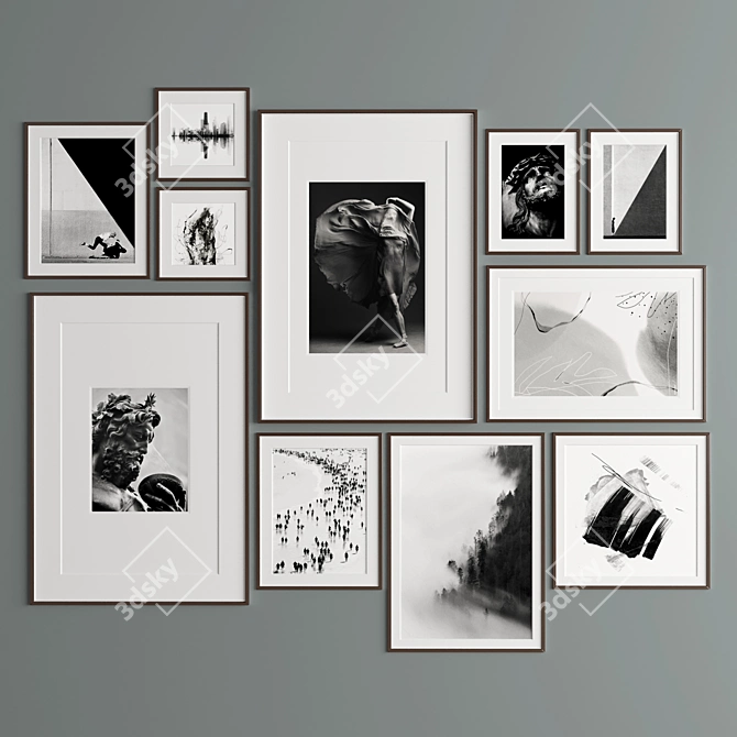 Elegant Art Frame Set 337 3D model image 2