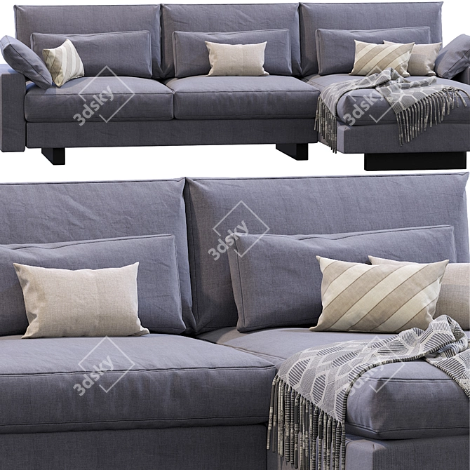 Modular Harmony Sofa: Sleek, Stylish, & Versatile 3D model image 3