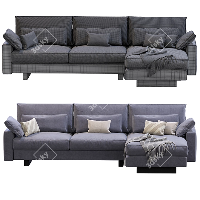 Modular Harmony Sofa: Sleek, Stylish, & Versatile 3D model image 5