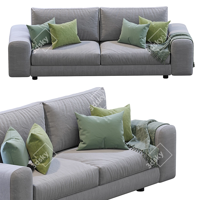 Arflex Low Land Sofa: Sleek and Modern 3D model image 1