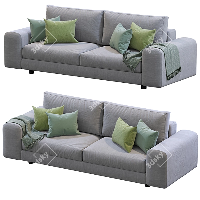 Arflex Low Land Sofa: Sleek and Modern 3D model image 6