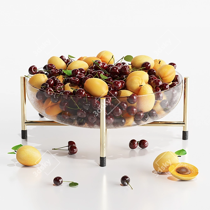Elegant Fruits Dish 3D model image 1