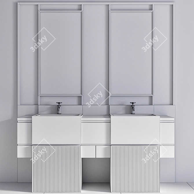Contemporary Bathroom Furniture Set 3D model image 4