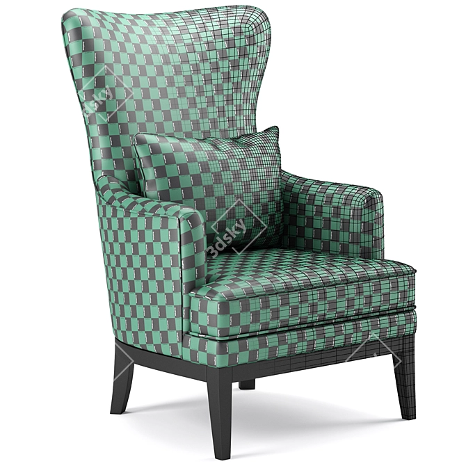 Elegant Bryn Wing Chair - Havertys 3D model image 4