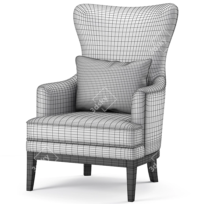 Elegant Bryn Wing Chair - Havertys 3D model image 5