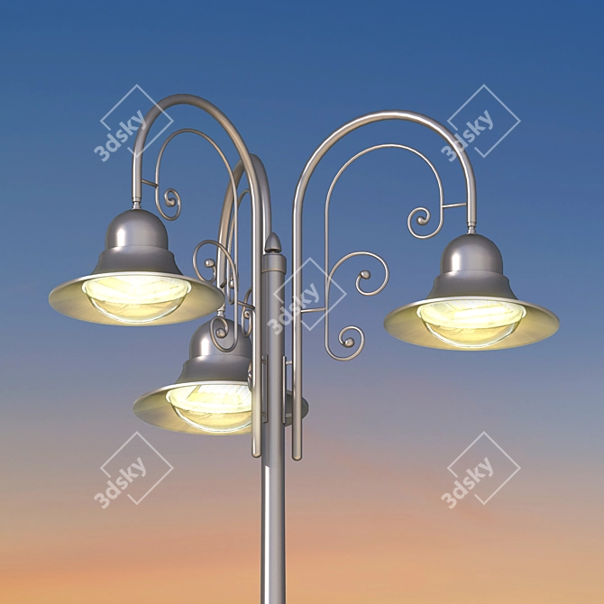 Sleek Street Lamp 3D model image 2