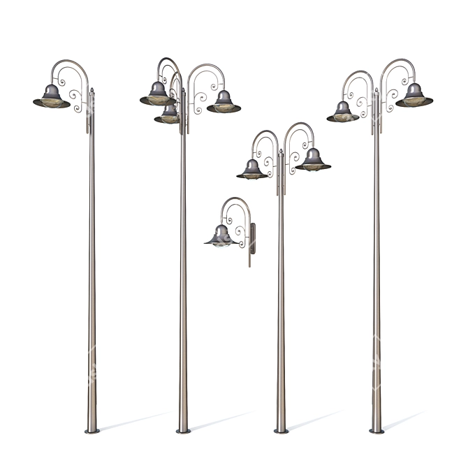 Sleek Street Lamp 3D model image 4