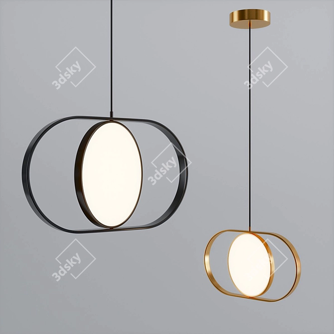 Modern Sunset Pendant Light 3D model image 3