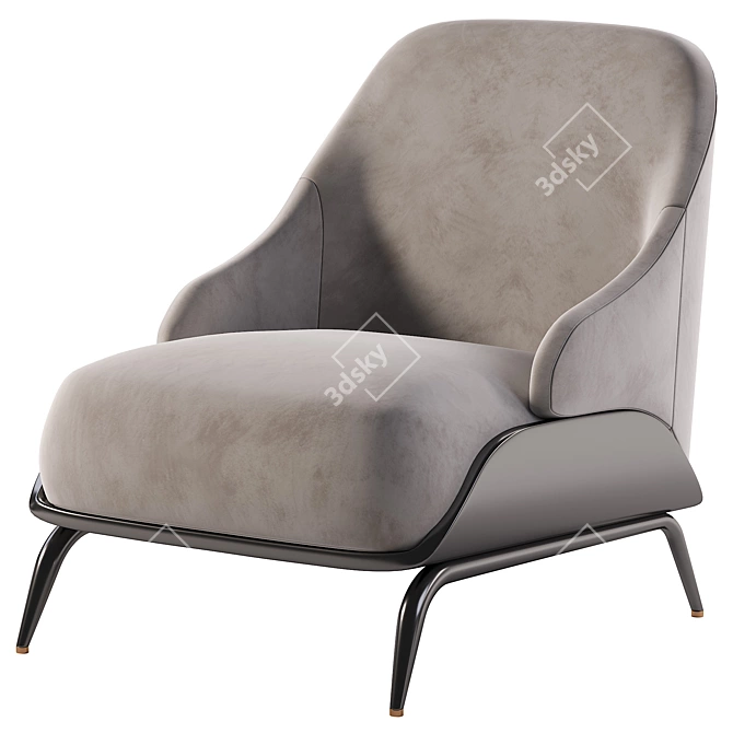 Modern Brigid Armchair: Sleek Design, Exportable 3D model image 2