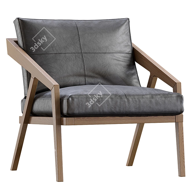 Contemporary Carioca Armchair 3D model image 1